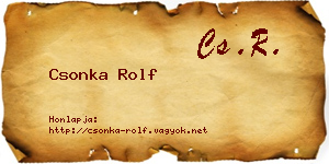 Csonka Rolf névjegykártya